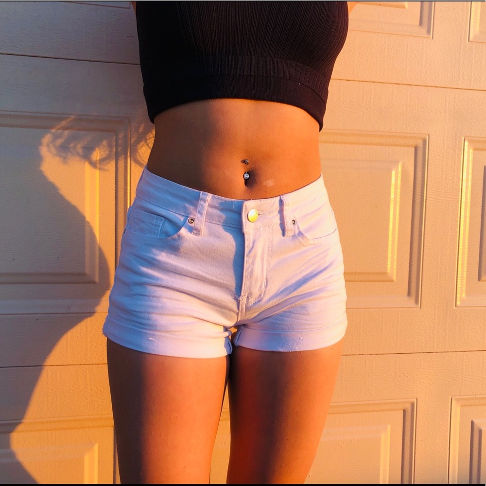White Denim Shorts